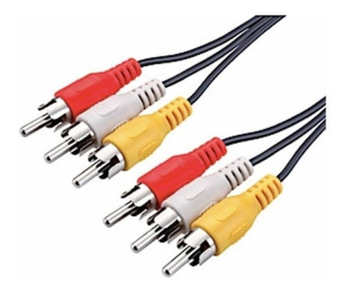 Cabo 3+3 Rca C/ Cabo Coxial Ouro 2.0m