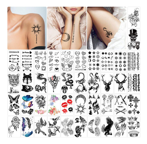 Frcolor Tatuajes Temporales, Impermeables, Falso Cuerpo Braz