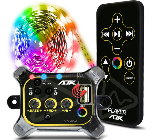 Player Bob Trio Bluetooth Usb Para Amplificador + Fita Led