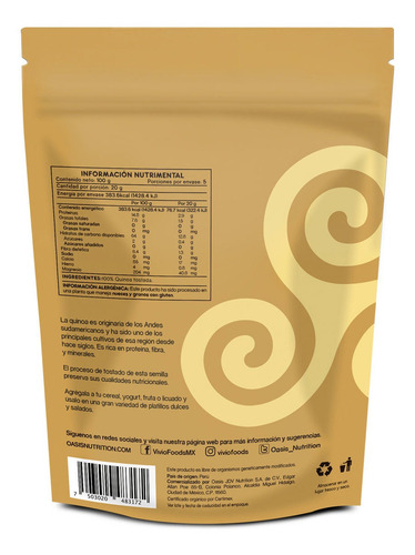 Quinoa Organica Vivio Foods Inflada 100g