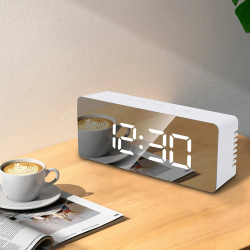 Para Reloj Digital Con Espejo Led Para Dormitorio,