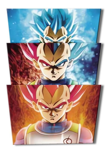 Cuadro Decorativo Anime Poster 3d Vegeta Ssj Dios R&a