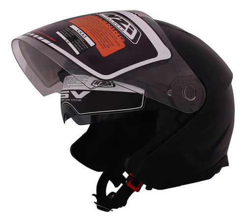 Casco Abierto Jet Nzi Avenew Duo Negro Brillante Talle L