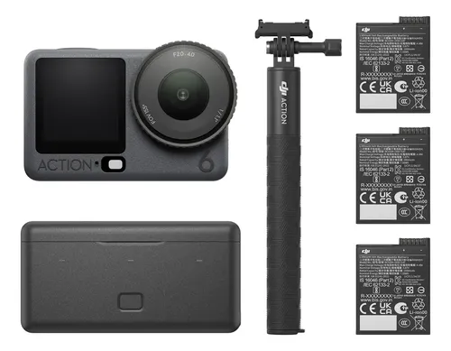 美品　　DJI Osmo Action 6 Standard Combo Dji Osmo Action 6 Adventure Combo, Câmera De Ação 4k 120fps Preto