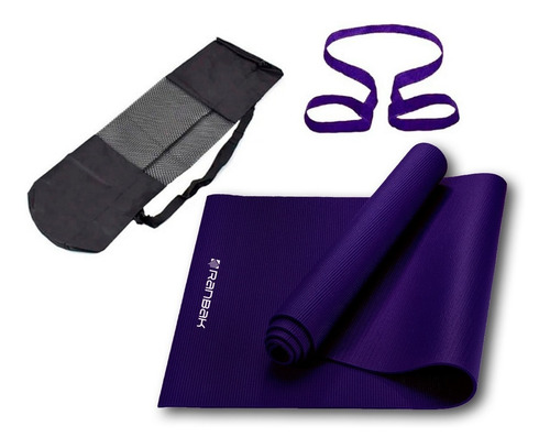 Imagen 1 de 7 de Colchoneta Mat Yoga Caucho Nbr 10mm Ranbak 732 Bolso+correa