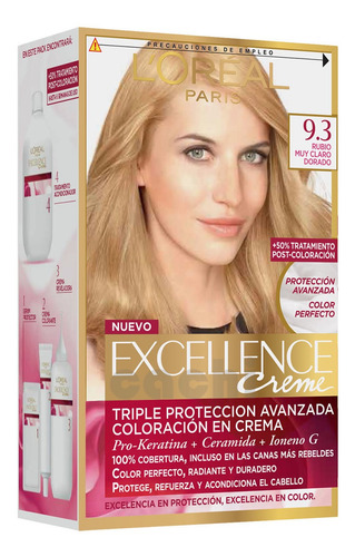 Tinta Loreal Excellence Creme Rubio Muy Claro Dorado 9.3