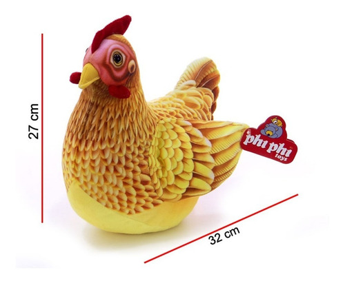 Imagen 2 de 6 de Gallina De Peluche 34 Cm Phi Phi Toys 1913