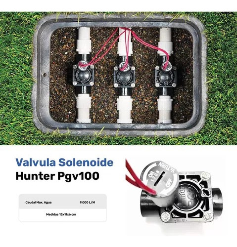 Valvula Solenoide Hunter Pgv100 Electrica De 1 Pulgada Riego