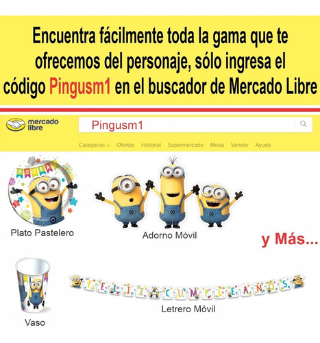 Letrero Móvil Minions Cumpleaños Granmark - Pingusm1 -