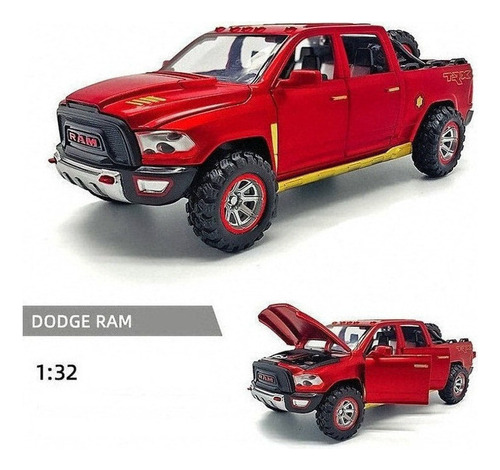 Porta de ferro aberta para caminhonete miniatura Dodge R Cor Ram Red