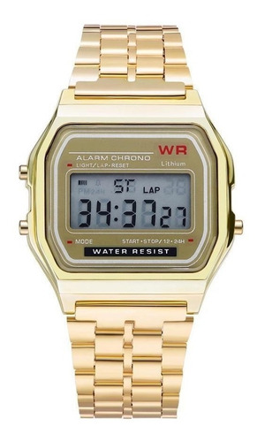 Reloj Clásico Retro Vintage Digital Dorado Gold Alarma A168
