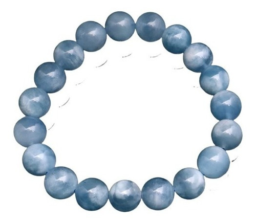 Pulsera De Piedra Aquamarina Natural, Piedra Natal De Marzo