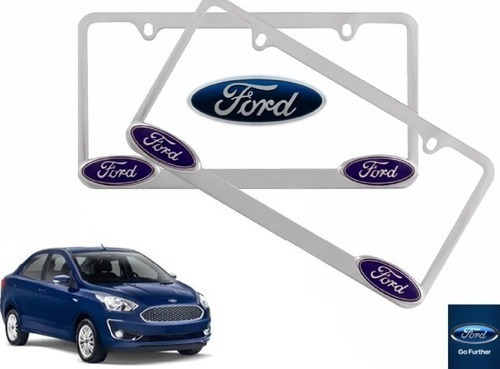 Par Porta Placas Ford Figo Sedan 1.5 2019 Original