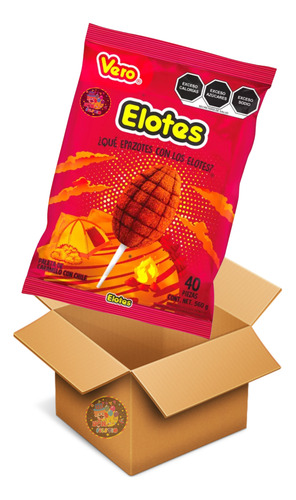 Vero Paleta Elote Con Chile Caramelo Dulce 3 Pack De 40 Pz
