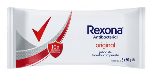 Jabón en barra Rexona Antibacterial Original 90 g pack x 3