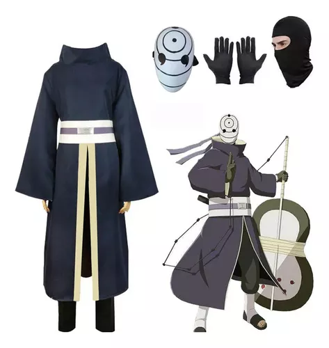 Fantasia De Cosplay Uchiha Obito, Máscara De Anime, Luvas, C