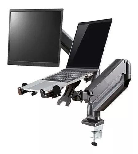 SOPORTE ERGONOMICO MONITOR CON GAS, USB, 2 BRAZOS, 17-32, GIRO 180ø, VESA  100X100