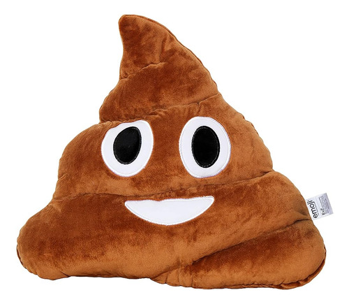 Evz Emoji Poo Face Emoticon Cojín Peluche Almohada Suave, Ce