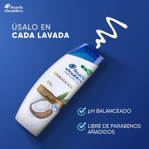 Shampoo Head & Shoulders Hidratación, 180 Ml