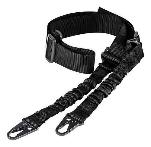 Portafusil Tactico Bungee 2 Punto Eslinga Militares Caza Color Negro