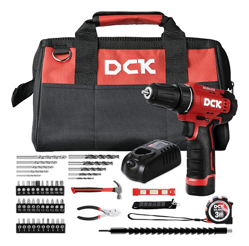 Kit De Taladro Inalámbrico Dck De 12v De 3/8 + Accesorios