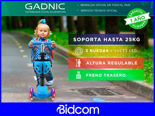 Imagen 2 de 10 de Monopatín Infantil Andador 3 En 1 Con Luz Led Reforzado