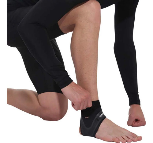 Tobillera Deportiva 1pz Ultradelgada Apoyo Fut Crosfit Full Negro