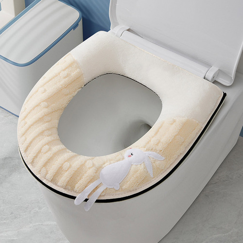 Cojín De Inodoro De Felpa Cálida Para Asiento De Inodoro Dom