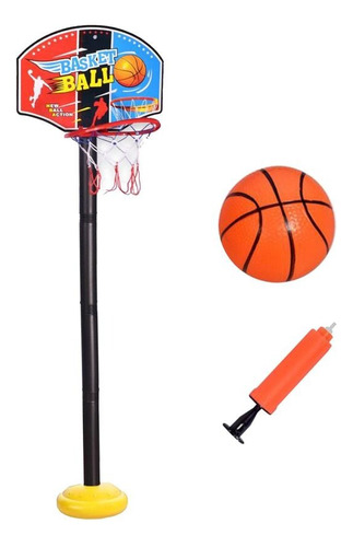 Kit Basket Infantil 3pçs Bola Cesta Bomba De Ar Pais&filhos