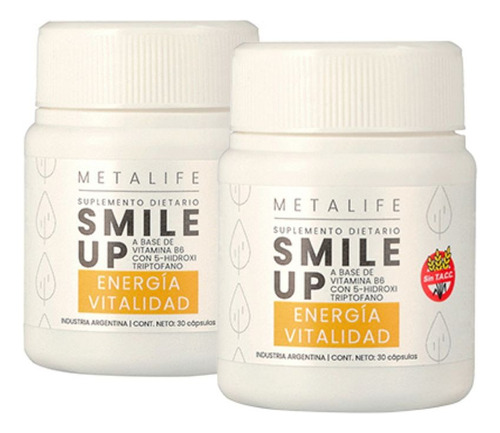 Suplementos Smile Up 5htp Serotonina Triptofano X 2 Metalife
