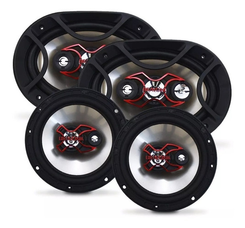 Kit Fácil Linha X Bravox B4x69 X + B3x60 X - 100w + 140w Rms