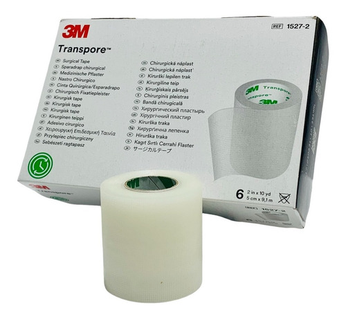 Cinta Transpore 3m 5 Cm 2 Pulgada Caja C/6 Rollos 1527-2