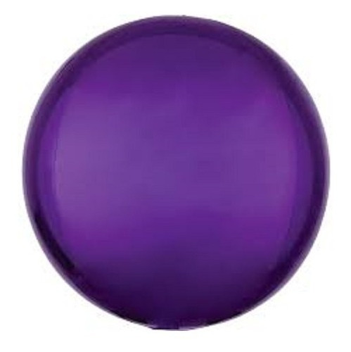 Globo Orbz Esfera Morado Purpura Metalico Burbuja Helio 15in