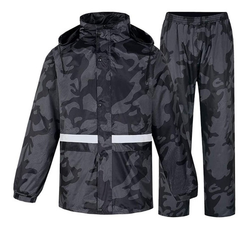 Impermeable Camuflado Sudadera Reflectivo Moto Chaqueta