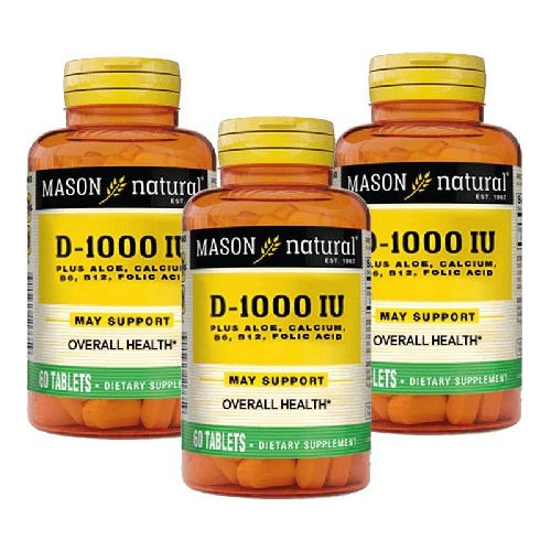 Vitamina D3 1000ui Mason Natural Con Vitaminas B Pack X3