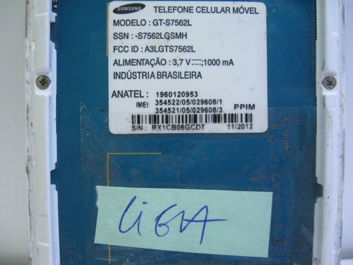Somente Display Ok Samsung Galaxy S Gt-s7562l Tocuh Trincado