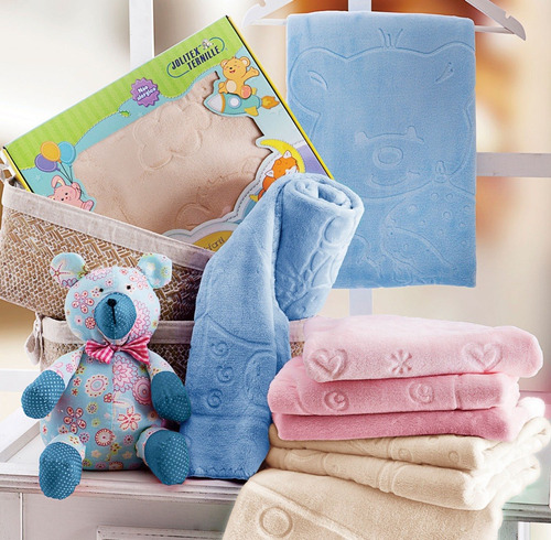Cobertor Bebê Infantil Antialérgico Touch Texture - Jolitex Cor Rosa