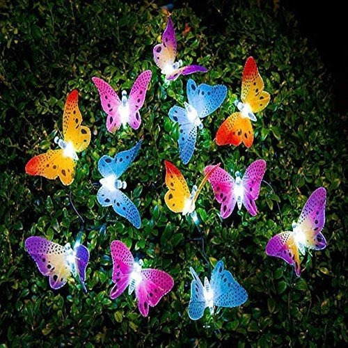 Guirnalda De Luces Solares Para Jardín Con Forma De Mariposa