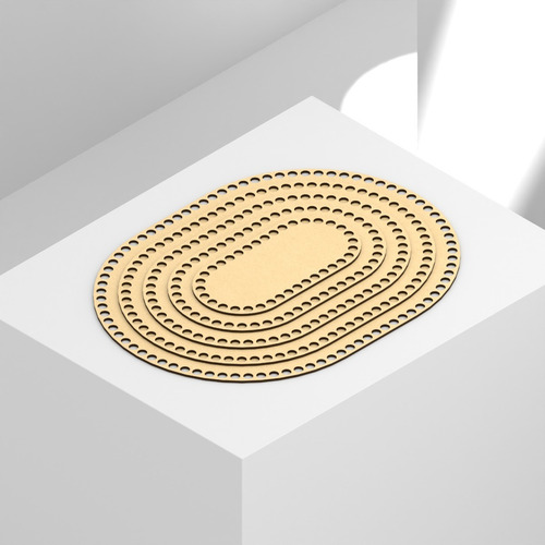 12pzs Bases 10cm Mdf Natural Trapillo Crochet Tejer Art13700