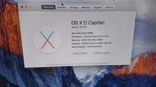 Mac Mini Late 2009 2.53 Ghz Intel Coral 2 Dúo 8 Ram