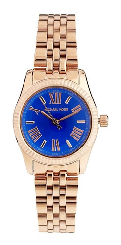Relógio Michael Kors Mk3272 Orig Anal Gold Blue