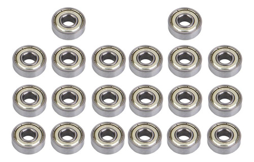 20 Pcs De Rodamientos De Skateboard De Color Plata Duradero