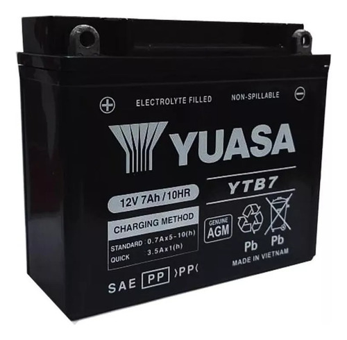 Bateria Moto Yuasa Yb7b-b Nx 150 Xt 225 Delisio