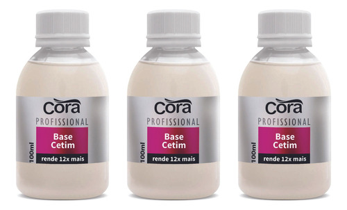 3 Base Para Unhas Cetim Cora 100ml