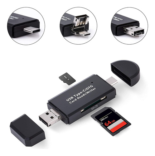 Cococka Micro Sd Card Reader, 3 In 1 Usb-c Usb-a Micro Usb C