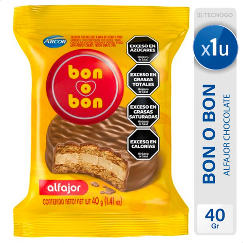  Alfajor Bon O Bon Chocolate Simple Relleno - Mejor Precio 