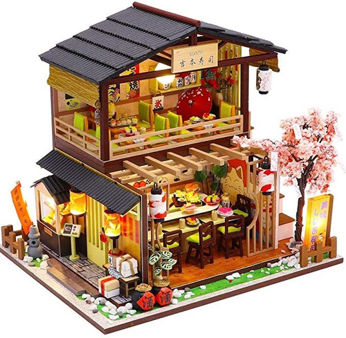 Fsolis Bricolaje Dollhouse Kit Miniatura Con Muebles, 3d Min