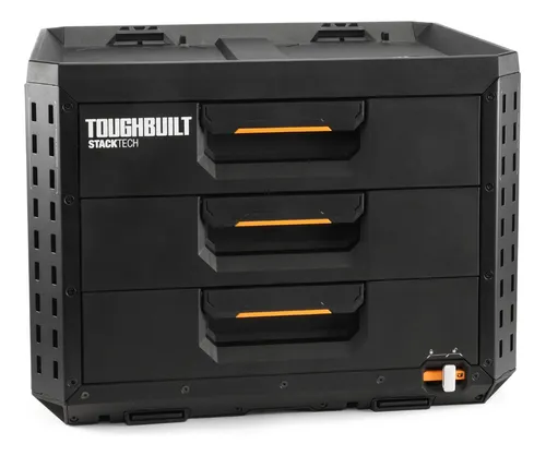 Caja De Herramientas 3 Bandejas Stacktech Xl Toughbuilt Color Negro