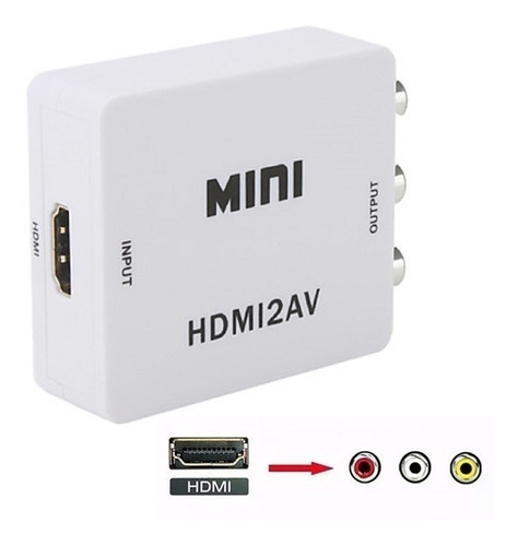 Conversor Hdmi A Rca Adaptador Tv Audio Y Video Av 1080p Fhd