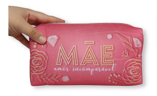 Necessaire Neoprene Grande Com Zíper Mãe, Amor Incomparável